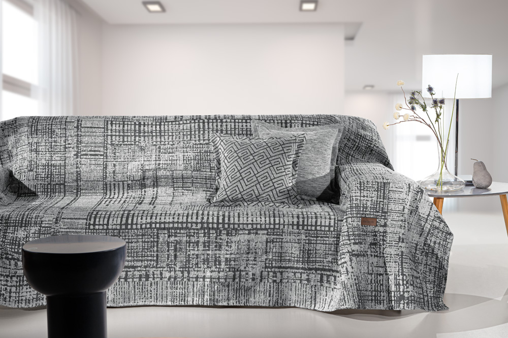 Ριχτάρι Πολυθρόνας Polycotton Chenille Melbourne Silver 180x150εκ. Guy Laroche (Χρώμα: Ασημί , Ύφασμα: 37% Βαμβάκι-21% Polyester-42% Acrylic) - Guy Laroche - 5206480666582