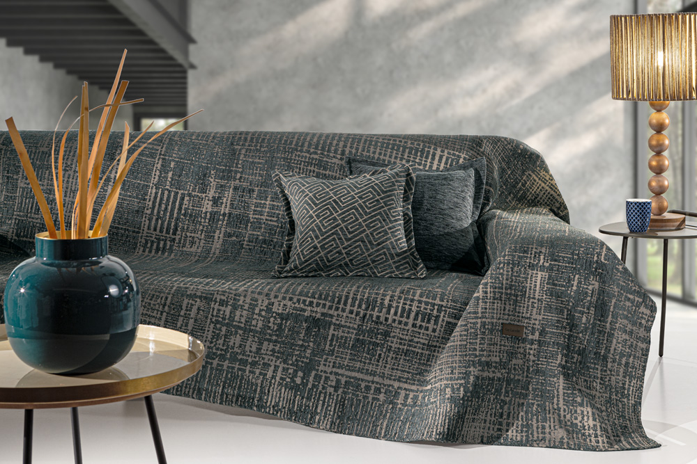 Ριχτάρι Πολυθρόνας Polycotton Chenille Melbourne Petrol