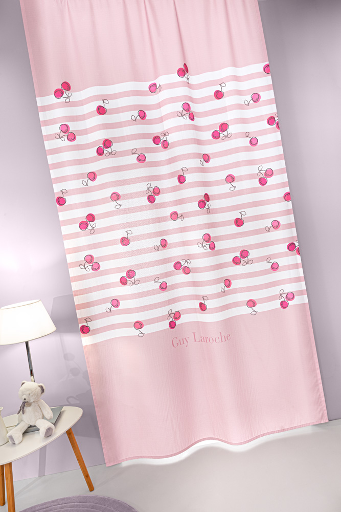 Παιδικές κουρτίνες 24home - ΣΗΜΑΝΤΙΚΟ: Σε περίπτωση διαφοράς τιμής από το κατάστημα ισχύει παντα και μόνο η τιμή του καταστήματος Κουρτίνα Polyester Cherries 145x270εκ. Guy Laroche (Ύφα