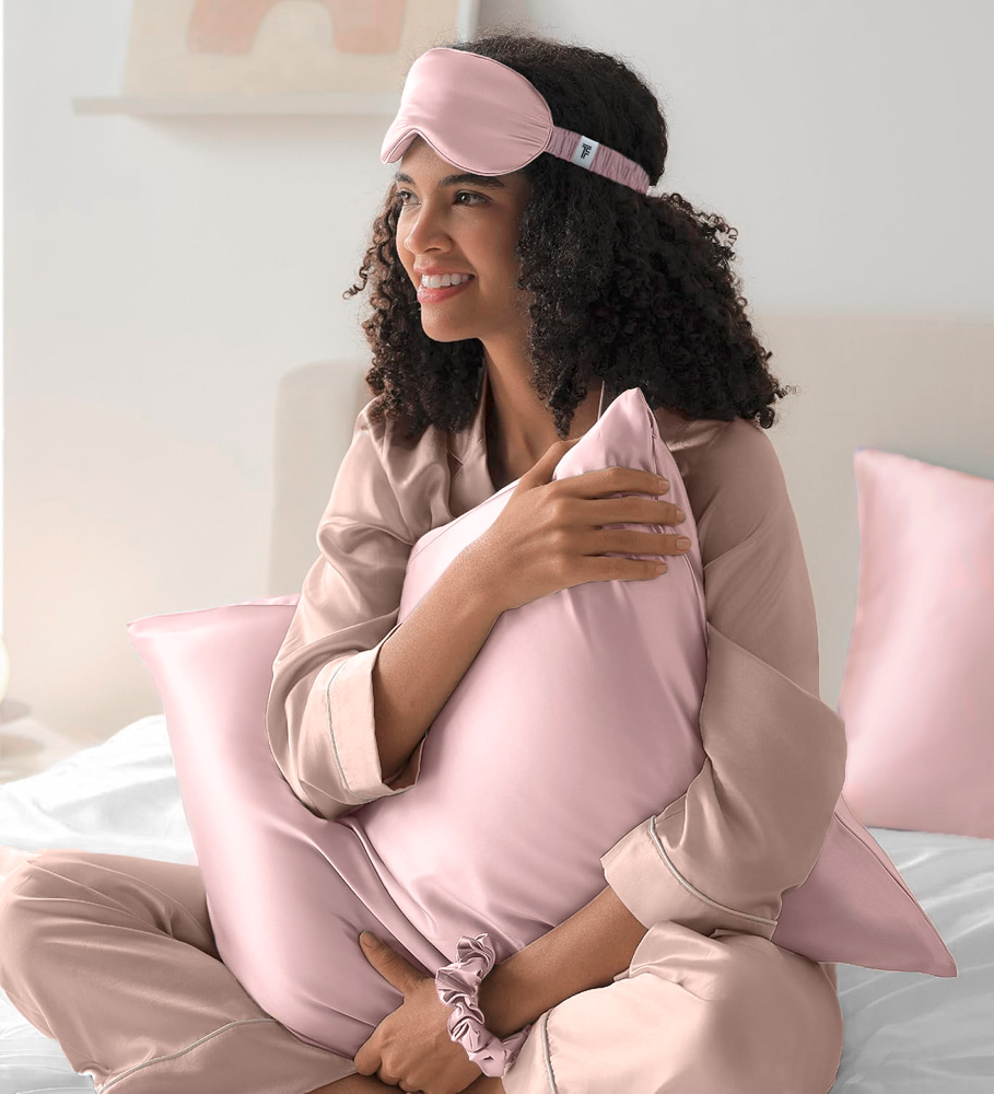 Feel and Touch Σετ Ύπνου 3τμχ Beauty Sleep Μαξιλαροθήκη-Μάσκα Ύπνου-Λαστιχάκι Μαλλιών Pudra Guy Laroche (Χρώμα: Ροζ, Ύφασμα: Mulberry Silk) - Feel and Touch - 5206480663802
