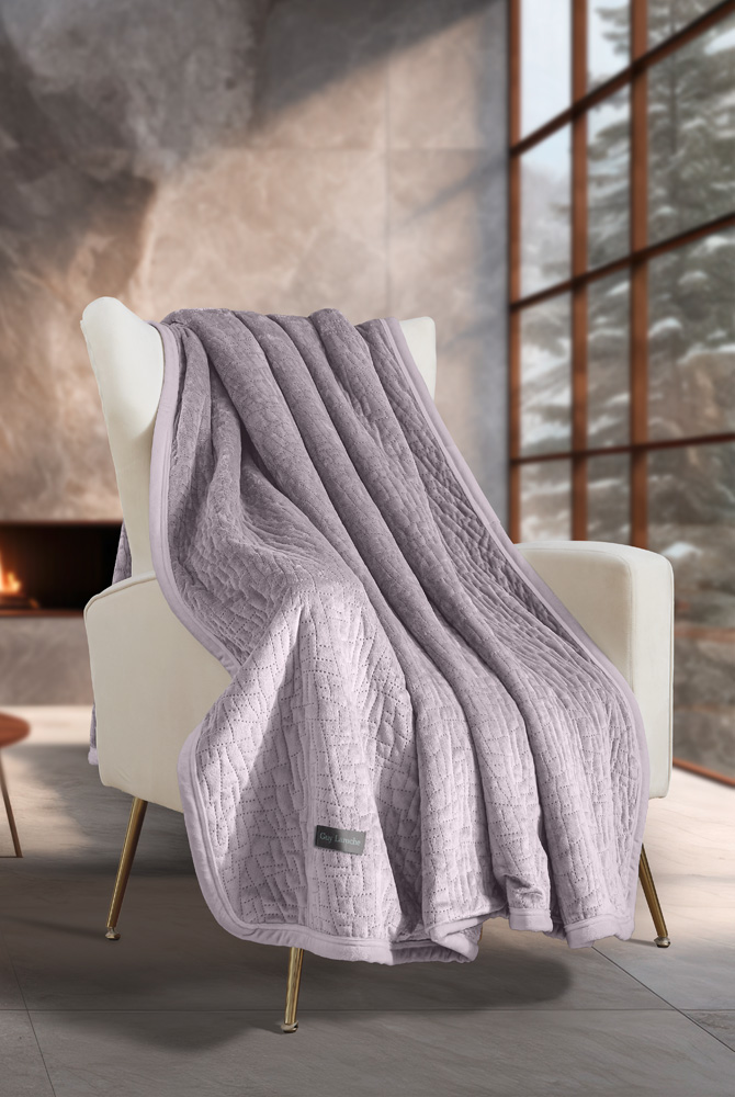 Ριχτάρι Πολυθρόνας Με Διακοσμητική Μαξιλαροθήκη 2 Όψεων 130x170εκ. Velvet Ultrasoft Καπιτονέ Bolzano Melanze Guy Laroche (Ύφασμα: Polyester, Χρώμα: Melanze) - Guy Laroche - 5206480670152