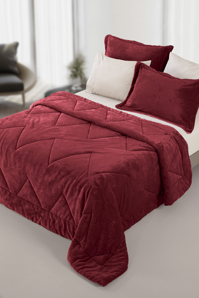 Guy Laroche Πάπλωμα King Size 260x240εκ. Ultrasoft Καπιτονέ Drops Wine Guy Laroche (Ύφασμα: Polyester, Χρώμα: Μπορντώ , Μέγεθος: King Size) - Guy Laroche - 5206480669712