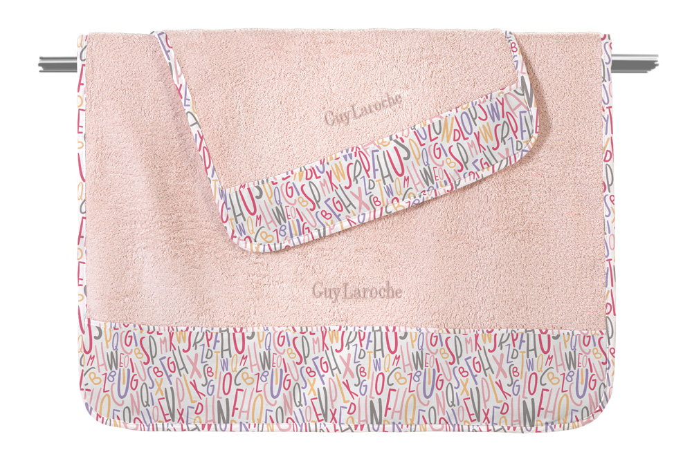 Guy Laroche - ΣΗΜΑΝΤΙΚΟ: Σε περίπτωση διαφοράς τιμής από το κατάστημα ισχύει παντα και μόνο η τιμή του καταστήματος Σετ 2τμχ Βρεφικές Πετσέτες Βαμβακερές Letters Pinky Guy