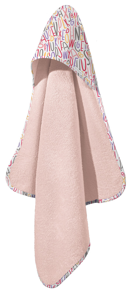 Κάπα Βαμβακερή 75x75+36εκ. Letters Pinky Guy Laroche (Ύφασμα: Βαμβάκι 100%, Χρώμα: Ροζ, Μέγεθος: Βρεφικό) - Guy Laroche - 5206480671548