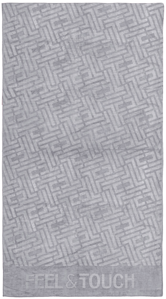 Feel and Touch Πετσέτα Θαλάσσης Polyester-Poliammide 90x170εκ. Feel & Touch Icon Titanium (Χρώμα: Γκρι, Ύφασμα: 88% Polyester-12% Polyamide) - Feel and Touch - 5206480676666