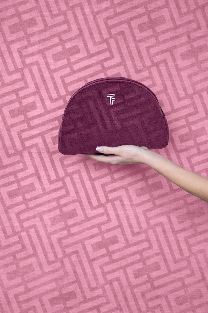 Νεσεσέρ Polyester/Polyamide 26x17εκ. Icon Aubergine Feel and Touch (Ύφασμα: Βαμβάκι 100%, Χρώμα: Μπορντώ ) - Feel and Touch - 5206480678431