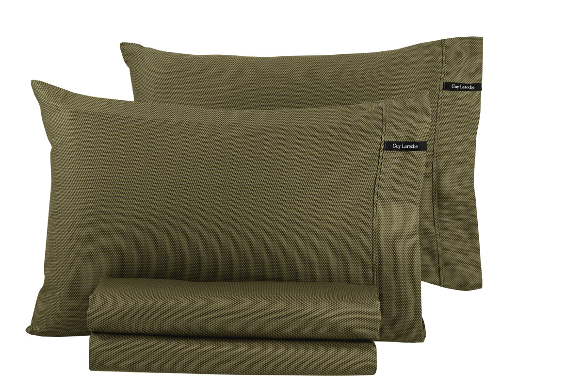 Ζεύγος Μαξιλαροθήκες Βαμβακερές 50x70εκ. Minimal Khaki Guy Laroche (Ύφασμα: Βαμβάκι 100%, Χρώμα: Χακί) - Guy Laroche - 5206480691898