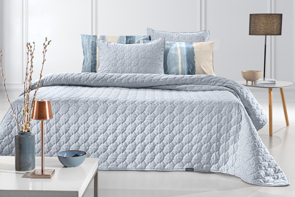 Σετ Κουβερλί Microfiber Υπέρδιπλο 220x240εκ. Kiara Blue