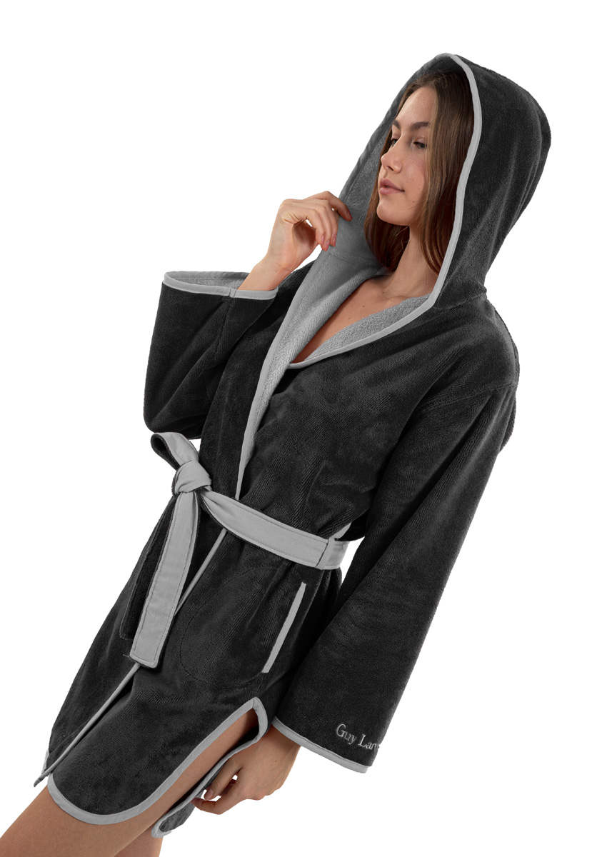Μπουρνούζι Με Κουκούλα Polycotton New Comfy Black Small