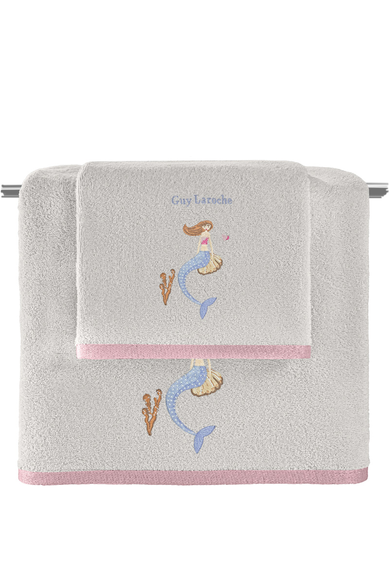 Σετ 2τμχ Βρεφικές Πετσέτες Βαμβακερές Merida Pink-Silver Guy Laroche (Ύφασμα: Βαμβάκι 100%, Χρώμα: Ροζ) - Guy Laroche - 5206480700484
