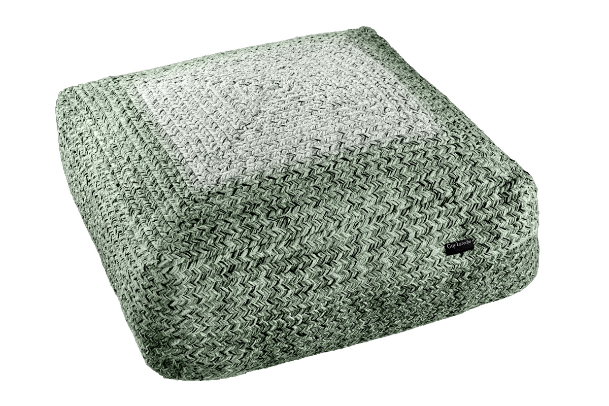 Πουφ Βαμβακερό-Jute 50x50x25εκ. Shades Olive Boho Guy Laroche (Ύφασμα: Βαμβάκι 100%, Χρώμα: Λαδί, Υλικό: Jute (Γιούτα)) - Guy Laroche - 5206480700040