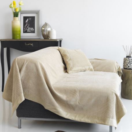 Ριχτάρι Microvelour Πολυθρόνας 180x160εκ. Venice Beige Sb home (Χρώμα: Μπεζ) - Sb home - 5206864037779