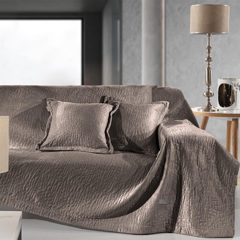 Ριχτάρι Διθέσιος 170x250εκ. Με Μαξιλαροθήκη Velvet -Polyester Avon Choco Guy Laroche (Ύφασμα: Polyester, Χρώμα: Καφέ) - Guy Laroche - 1133086222021