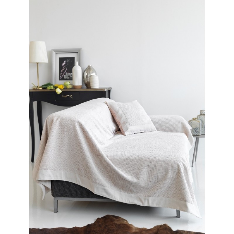 Ριχτάρι Microvelour Πολυθρόνας 180x160εκ. Venice Cream Sb home (Χρώμα: Κρεμ) - Sb home - 5206864037670